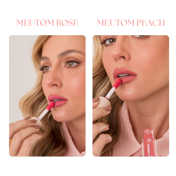 Combo 2 Meutom - Meutom Rose Sábia + Meutom Peach Virtuosa - Batom líquido, sombra e Blush