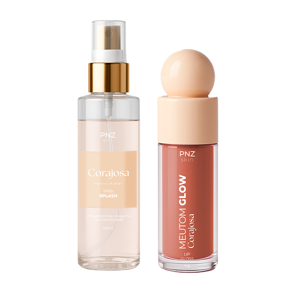 Combo Corajosa - Body Splash Corajosa - Vaniila Flower + Meutom Glow Corajosa - Gloss Labial
