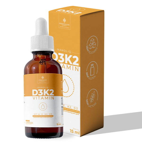VITAMINA D3K2 NANOLIQ - Sua dose de imunidade – 15 ml – sabor laranja