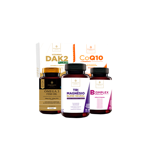 Kit Gestante - Ômega 3 DHA, B Complex, Vitamina DAK2 Flash, Coenzima Q10, Tri Magnésio