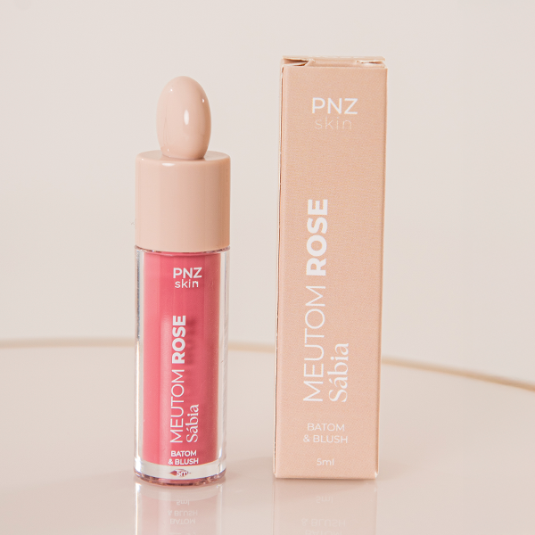 Meutom Rose Sábia - Batom líquido, sombra e Blush
