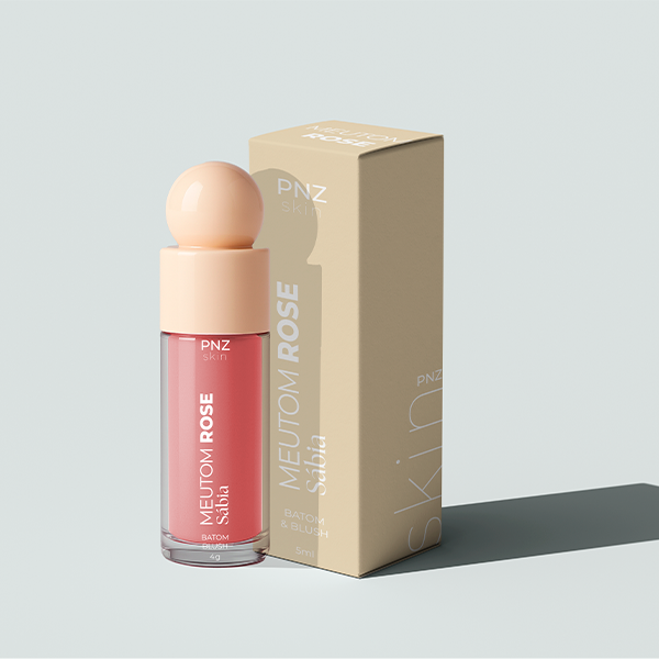 Combo Linha PNZ Skin Essencial (Corajosa/Rose)- Body Splash Corajosa - Vanilla Flower, Meutom Rose Sábia - Batom líquido, sombra e Blush, Meutom Glow Corajosa - Gloss Labial