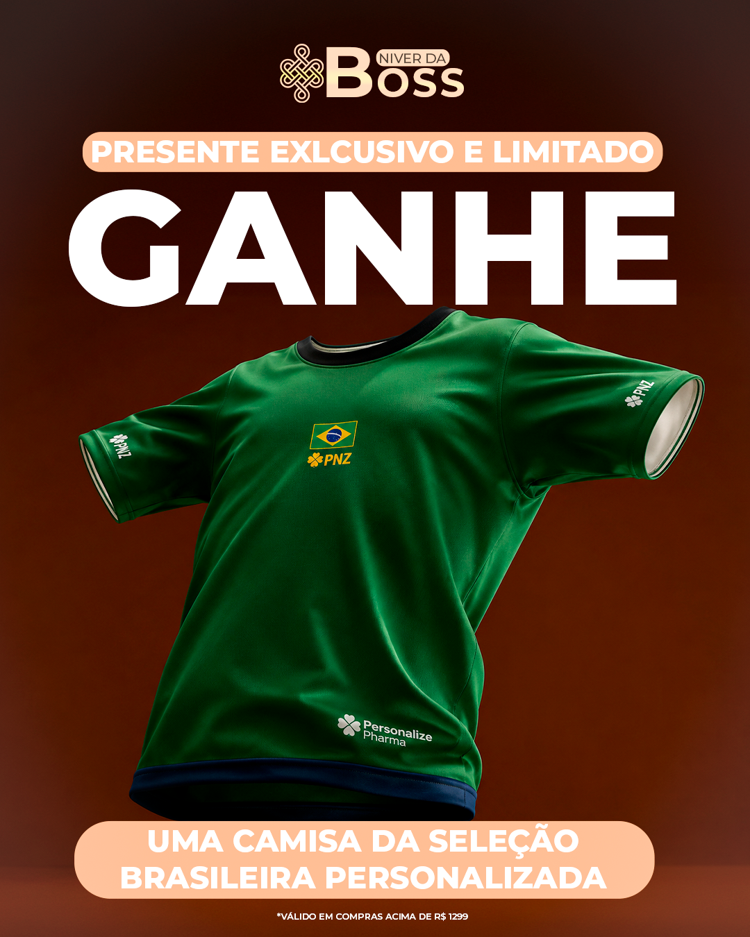 Free Camiseta Seleção Brasileira - Tamanho único