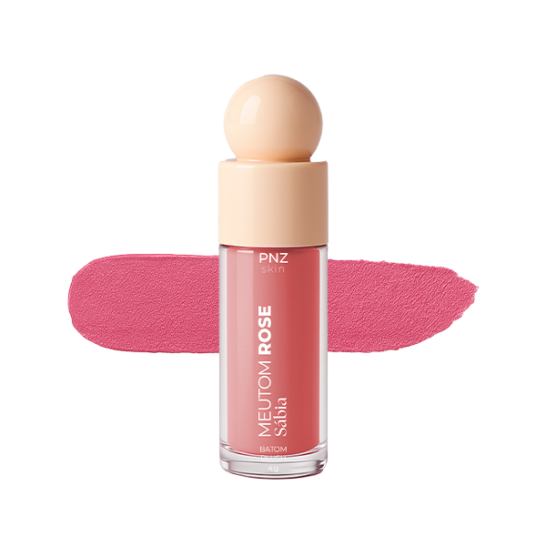 Combo Linha PNZ Skin Essencial (Corajosa/Rose)- Body Splash Corajosa - Vanilla Flower, Meutom Rose Sábia - Batom líquido, sombra e Blush, Meutom Glow Corajosa - Gloss Labial