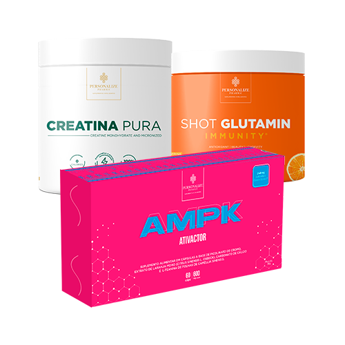Combo Preciosa - Ampk Ativactor, Creatina Pura, Shot Glutamin Immunity (sabor Tangerina)