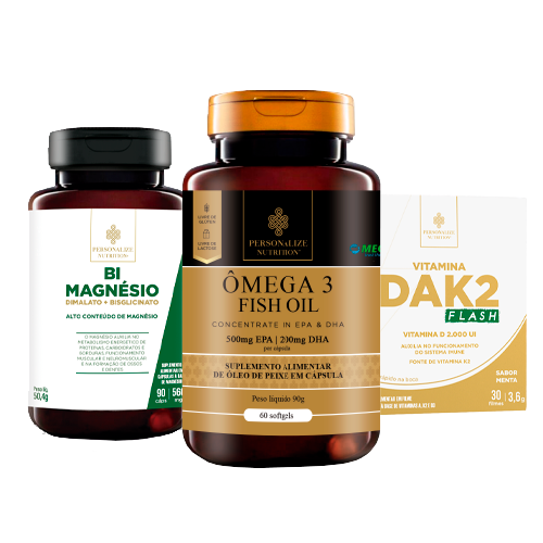 Combo TRIO QUE TRANSFORMA FLASH- ÔMEGA 3 + VITAMINA DAK2 FLASH + BI MAGNÉSIO