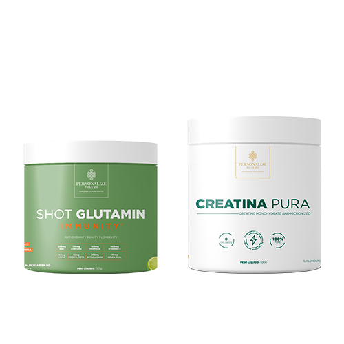 Combo Energia POWER - Shot Glutamin Immunity Sabor Limão + Creatina Pura