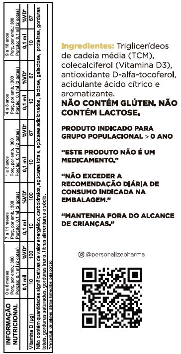 Vitamina D Play Kids em gotas - Lipossomal - Sabor Morango