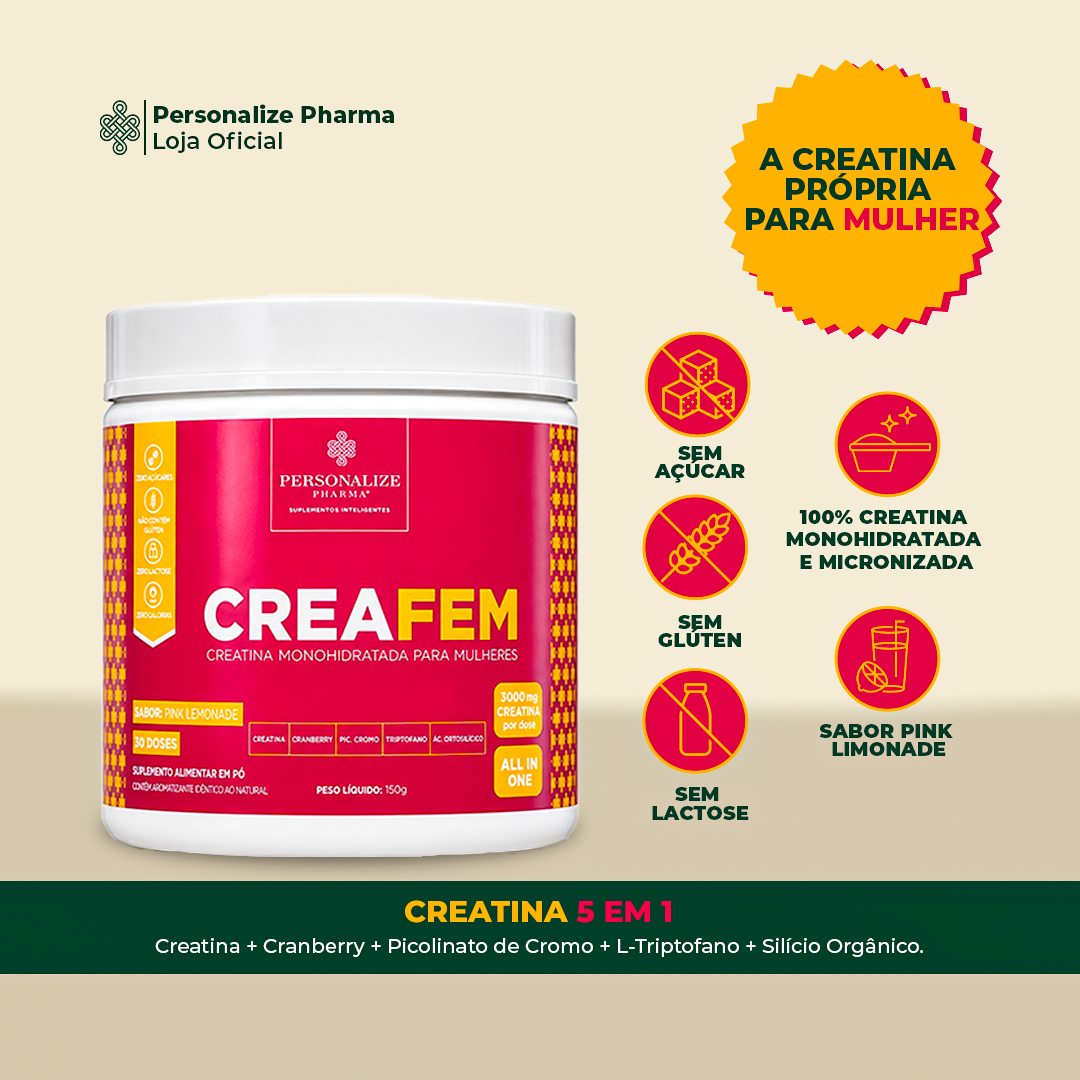 Combo Rotina Completa - Shot Glutamin Immunity (sabor tangerina) + Creafem + Shot Sono Inteligente - Magnésio Inositol