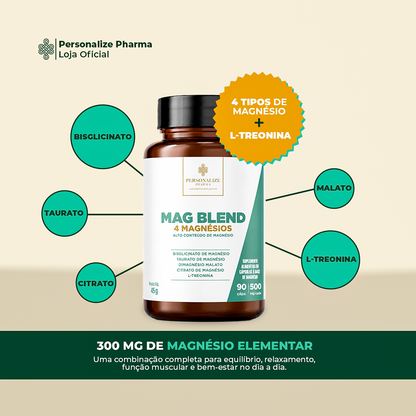 MAG BLEND – Blend de 4 MAGNÉSIOS – 90 cápsulas