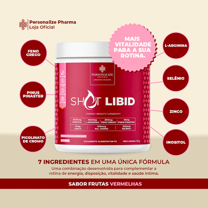 Combo Vida Abundante - Shot Glutamin Immunity (Sabor limão), Shot Verde Detox, Shot Libid, Shot Sono Inteligente - 150g por pote