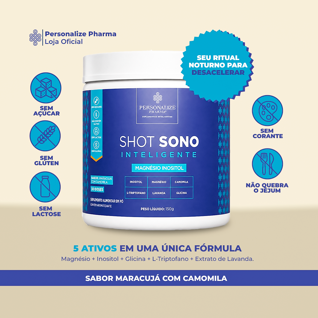 Combo Dia e Noite - Shot Glutamin Immunity (sabor Melancia) + Shot Sono Inteligente - 150g por pote