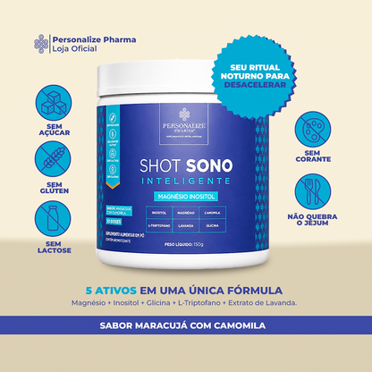 Combo Dia e Noite - Shot Glutamin Immunity (sabor Melancia) + Shot Sono Inteligente - 150g por pote