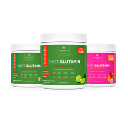 Combo 3 Shot Glutamin Immunity com NAC – 2 Unidades Limão + 1 Unidade Sabor Manga com Pitaya– 150g por pote