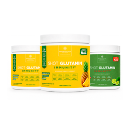 Combo 3 Shot Glutamin Immunity com NAC - 2 Unidades Sabor Abacaxi + 1 Unidade Sabor Limão  - 150g por pote