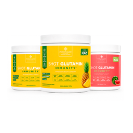 Combo 3 Shot Glutamin Immunity com NAC - 2 Unidades Sabor Abacaxi + 1 Unidade Sabor Melancia - 150g por pote