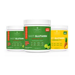 Combo 3 Shot Glutamin Immunity com NAC - 2 Unidades Sabor Limão + 1 Unidade Sabor Abacaxi - 150g por pote