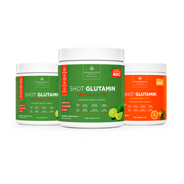 Combo 3 Shot Glutamin Immunity com NAC - 2 unidades Sabor Limão  + 1 Unidade Sabor Tangerina - 150g por pote