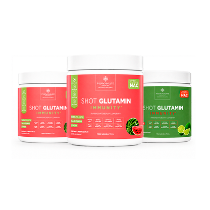 Combo 3 Shot Glutamin Immunity - 2 Unidades Sabor Melancia + 1 Unidade Sabor Limão - 150g por pote