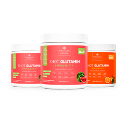 Combo 3 Shot Glutamin Immunity - 2 Unidades Sabor Melancia + 1 Unidade Sabor Tangerina - 150g por pote