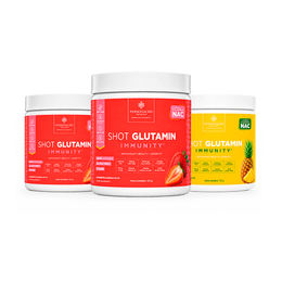 Combo 3 Shot Glutamin Immunity com NAC – 2 Unidades Sabor Morango + 1 Unidade Sabor Abacaxi – 150g por pote
