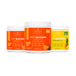 Combo 3 Shot Glutamin Immunity com NAC - 2 Unidades Sabor Tangerina + 1 Unidade Sabor Abacaxi - 150g por pote