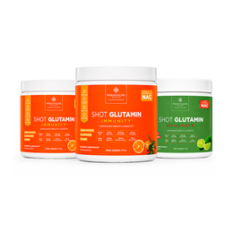 Combo 3 Shot Glutamin Immunity com NAC - 1 Unidade Sabor Limão  + 2 Unidades Sabor Tangerina - 150g por pote