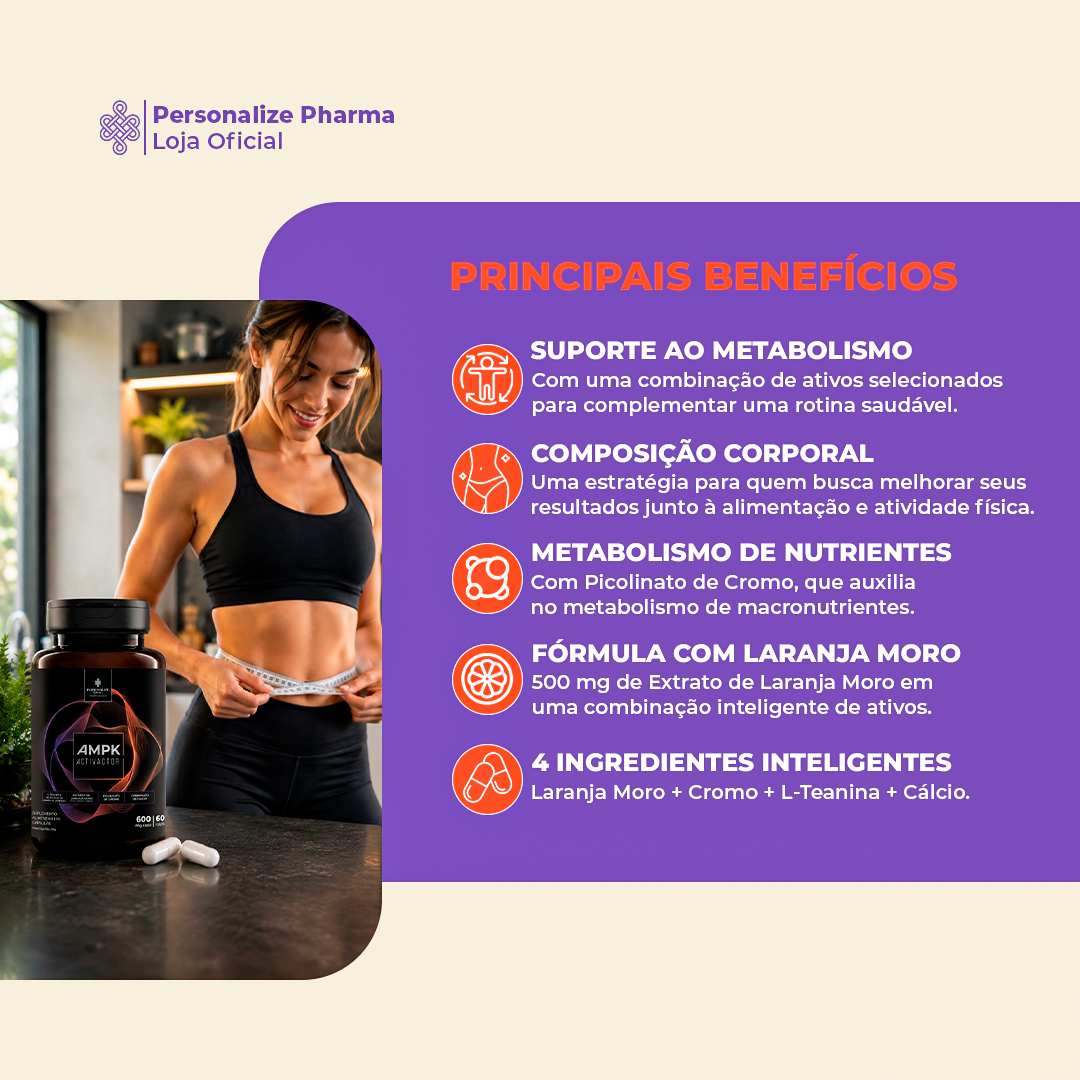 Trio Fit Completo - Creafem + Shot Glutamin Immunity (Sabor Morango) + AMPK