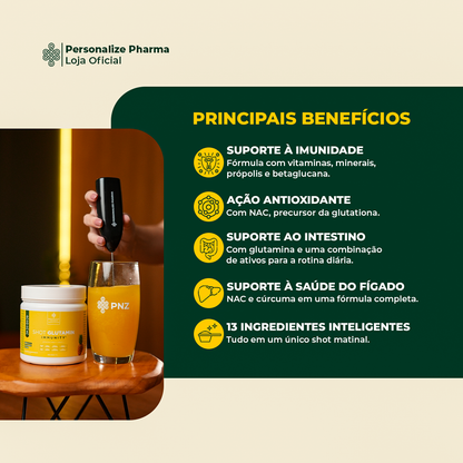 Combo Dia e Noite - Shot Glutamin Immunity (sabor Abacaxi) + Shot Sono Inteligente - 150g por pote