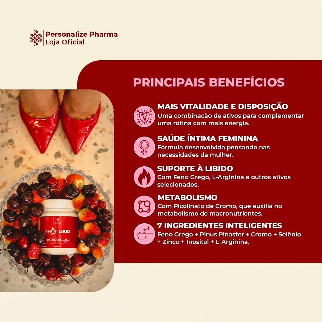 Combo Vida Abundante - Shot Glutamin Immunity (Sabor limão), Shot Verde Detox, Shot Libid, Shot Sono Inteligente - 150g por pote