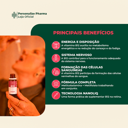 VITAMINA B12 NANOLIQ - Sua dose de bem-estar – 15 ml – sem sabor