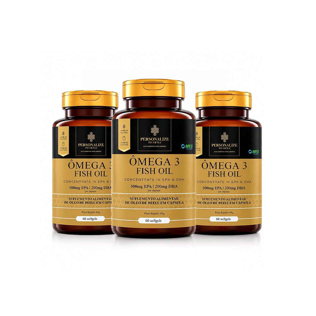 Combo Ômega 3 - 3 unidades- EPA 500mg / DHA 200mg por cápsula - 60 cápsulas