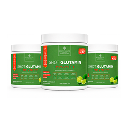 Combo 3 Shot Glutamin Immunity com NAC - Sabor Limão - Shot matinal completo e pronto - 150g por pote