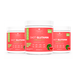 Combo 3 Shot Glutamin Immunity com NAC - 3 Unidades Sabor Melancia - 150g por pote
