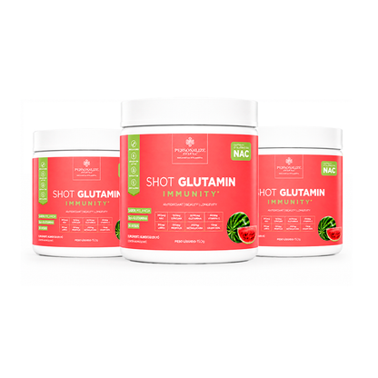 Combo 3 Shot Glutamin Immunity com NAC - 3 Unidades Sabor Melancia - 150g por pote