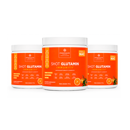 Combo 3 Shot Glutamin Immunity com NAC - 3 Unidades Sabor Tangerina - 150g por pote