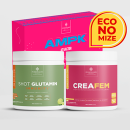 Trio Fit Completo - Creafem + Shot Glutamin Immunity (Sabor Limão) + AMPK
