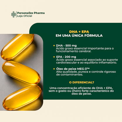 DHA ÔMEGA 3 - DHA 500mg / EPA 200mg por cápsula  60 cápsulas