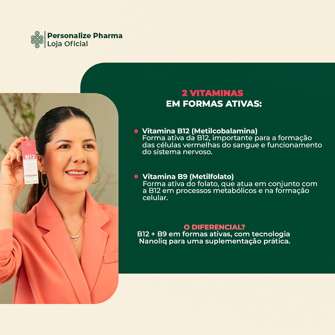 VITAMINA B12 NANOLIQ - Sua dose de bem-estar – 15 ml – sem sabor