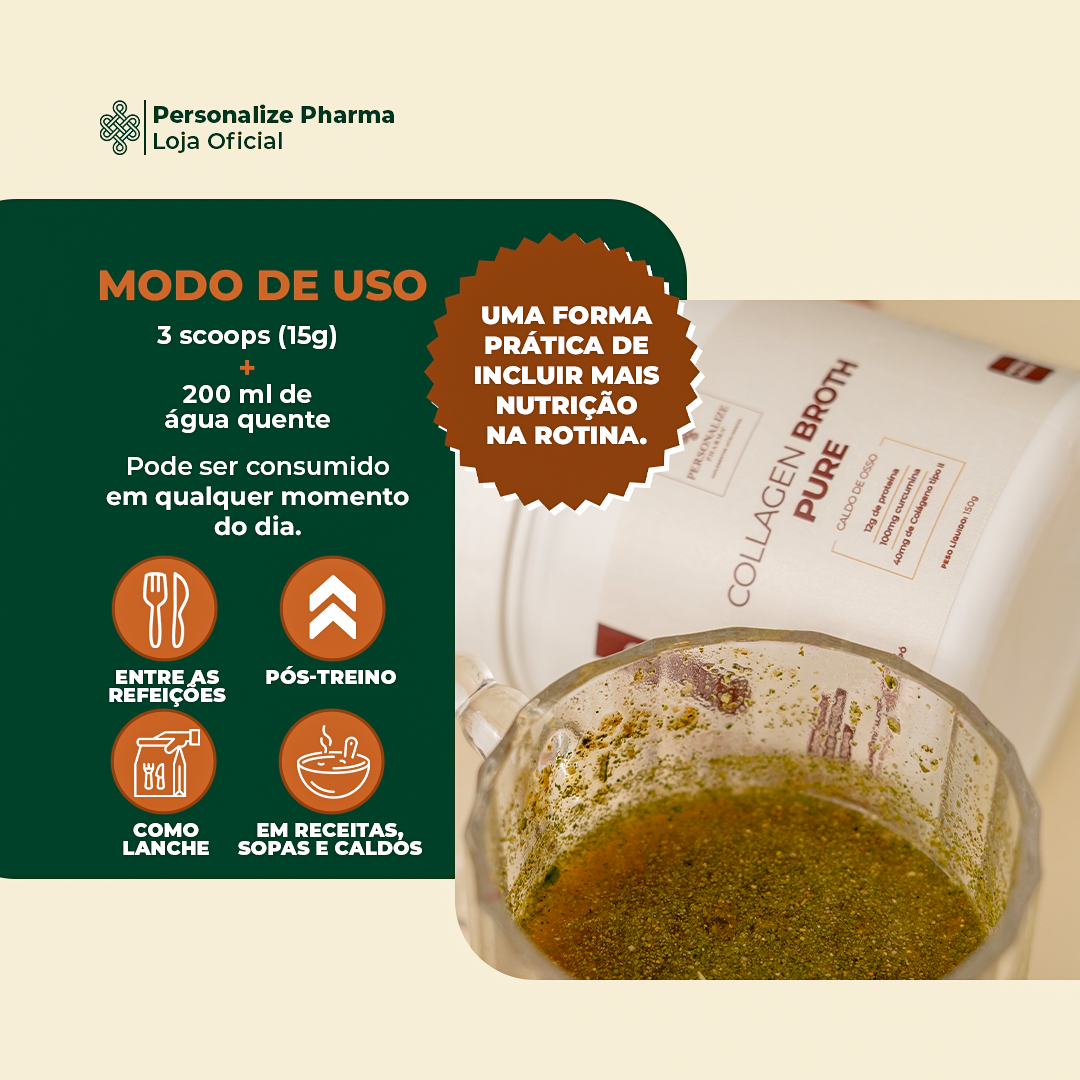 Collagen Broth - Caldo de osso - Rende 10 porções