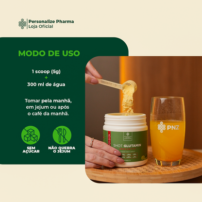 Combo 3 Shot Glutamin Immunity com NAC - Sabor Limão - Shot matinal completo e pronto - 150g por pote