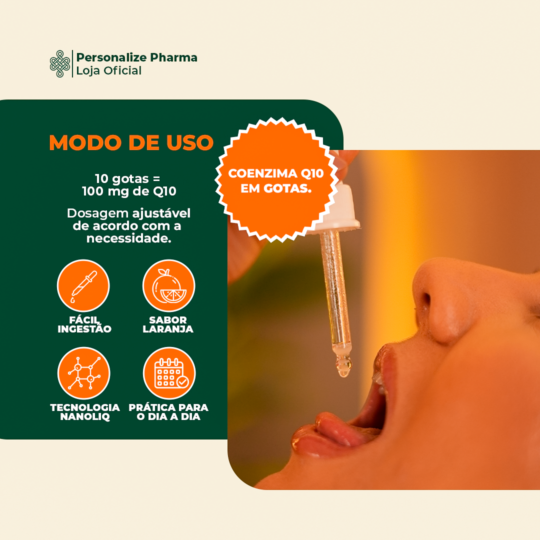COENZIMA Q10 NANOLIQ - Sua dose de vitalidade – 15 ml – sabor laranja