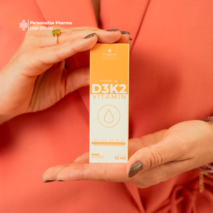 VITAMINA D3K2 NANOLIQ - Sua dose de imunidade – 15 ml – sabor laranja