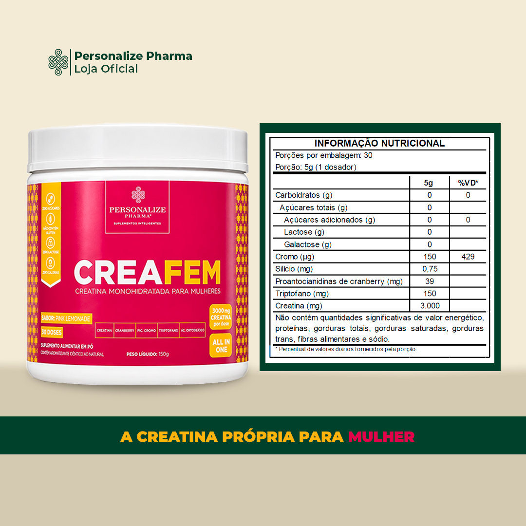 Combo Rotina Completa - Shot Glutamin Immunity (sabor tangerina) + Creafem + Shot Sono Inteligente - Magnésio Inositol