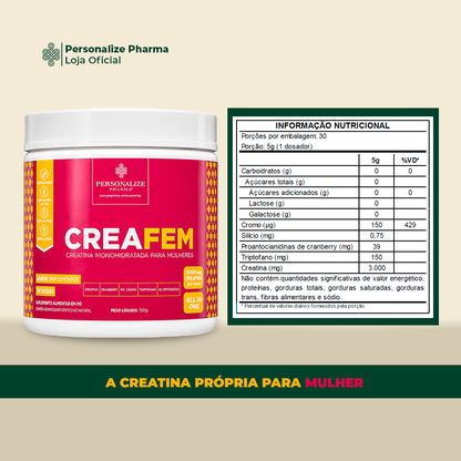 Combo Rotina Completa - Shot Glutamin Immunity (sabor tangerina) + Creafem + Shot Sono Inteligente - Magnésio Inositol