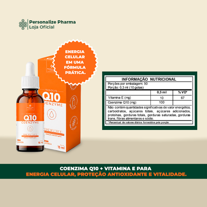 COENZIMA Q10 NANOLIQ - Sua dose de vitalidade – 15 ml – sabor laranja