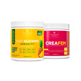 Combo Desinflama Mulher - Shot Glutamin Immunity com NAC (Sabor Abacaxi) + Creafem - 150g por pote