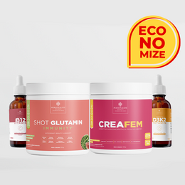 Combo Bariátrica - Shot Glutamin Immunity (sabor melancia) + Creafem + Vitamina B12 + Vitamina D3K2