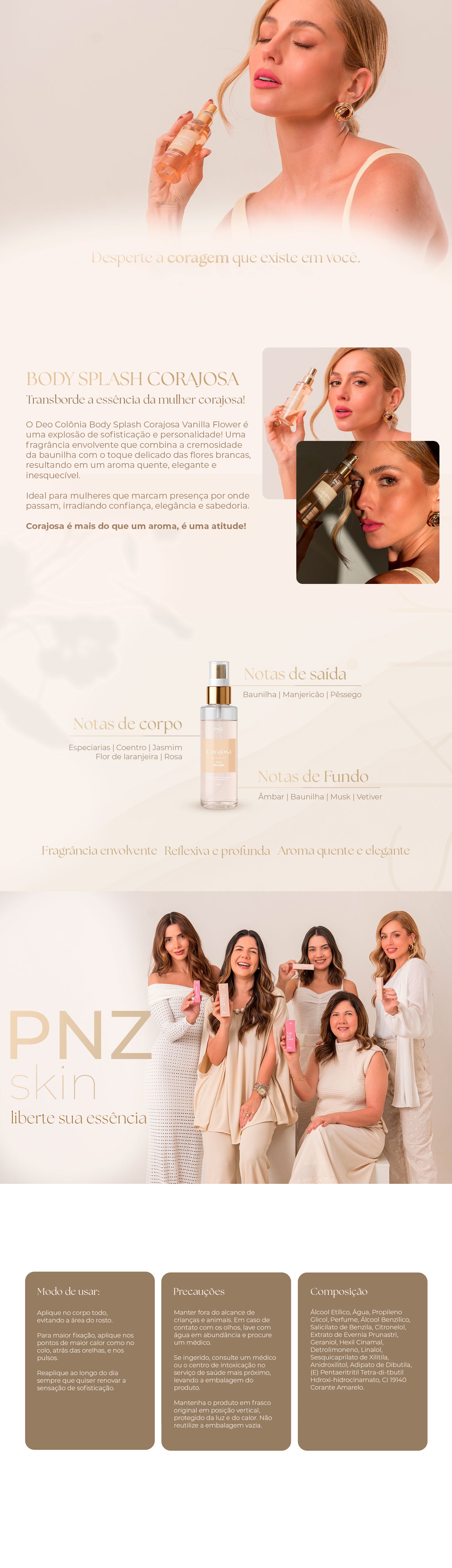 Body Splash Corajosa - Deo Colônia - Vaniila Flower – Personalize
