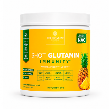 Shot Glutamin Immunity com NAC - Sabor Abacaxi- 150g